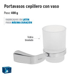 Portavasos Cepillero con Vaso FOSET