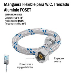 Manguera Flexible para W.C. Trenzado Aluminio FOSET