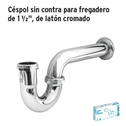 Céspol sin Contra para Fregadero de 1 1/2" de Latón Cromado FOSET