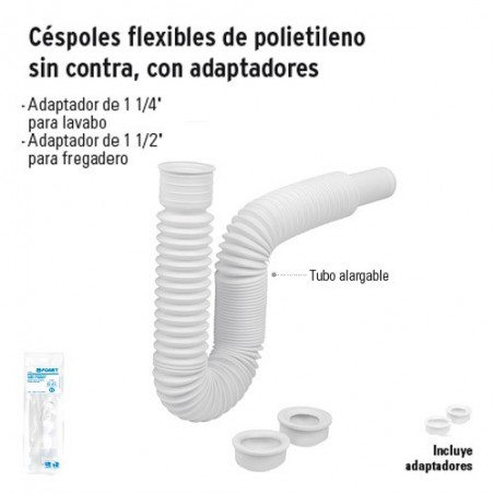 Céspol Flexible de Polietileno sin Contra con Adaptadores FOSET