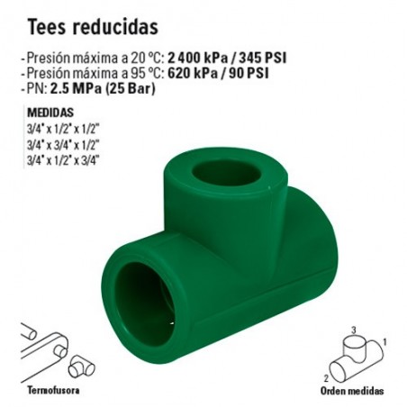 Tees Reducidas de PP-R TERMOFLOW