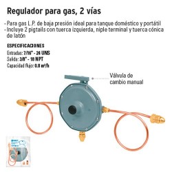 Regulador para Gas 2 Vias FOSET