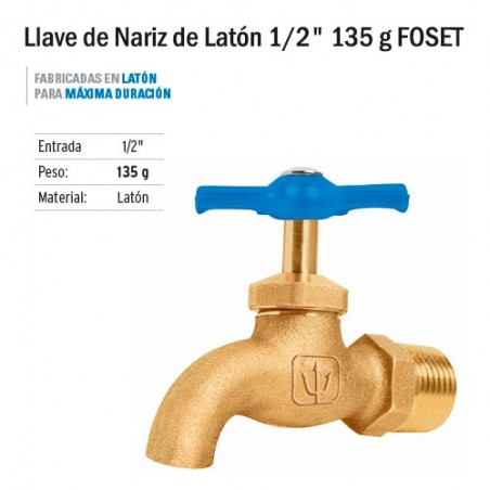 Llave de Nariz de Latón 1/2" 135 g FOSET