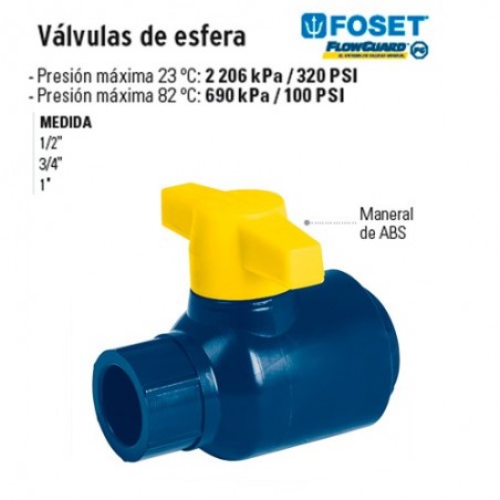 Válvula de Esfera de CPVC para Cementar FOSET