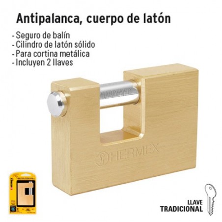 Candado Antipalanca Cuerpo de Latón