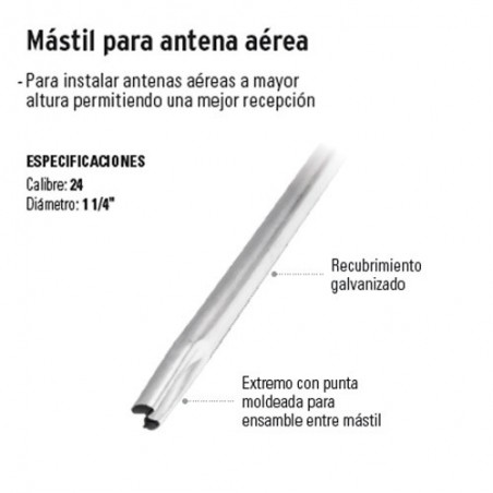 Mástil Para Antena Aérea VOLTECK