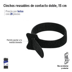 Cincho Reusable de Contacto Doble 15 cm