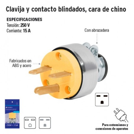 Clavija y Contacto Blindado Cara de Chino