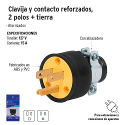 Clavija y Contacto Reforzados 2 Polos + Tierra