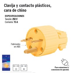 Clavija y Contacto Plásticos Cara de Chino