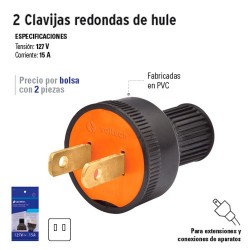 2 Clavijas Redondas de Hule