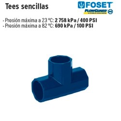 Tee Sencilla de CPVC Azul FOSET