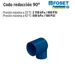 Codo Reducción 90° de CPVC Azul FOSET