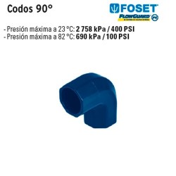 Codos 90° de CPVC Azul FOSET