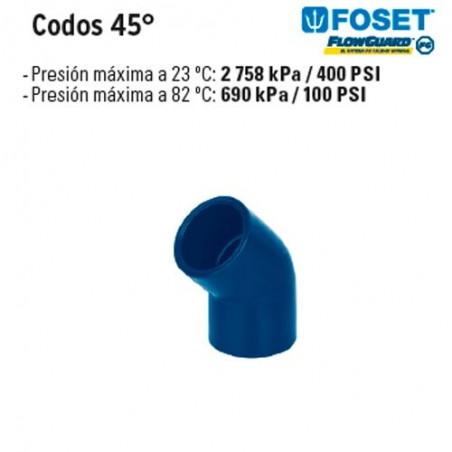 Codo 45° de CPVC FOSET