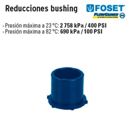 Reducciones Bushing de CPVC Azul FOSET