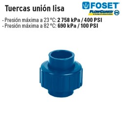 Tuercas Unión Lisa de CPVC Azul FOSET