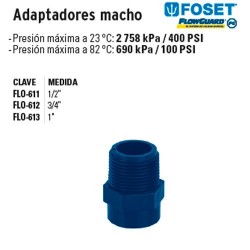 Adaptadores Macho de CPVC Azul FOSET