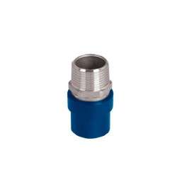 Adaptadores Macho con Inserto de Acero Inoxidable de CPVC Azul FOSET