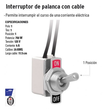 Interruptor de Palanca con Cable VOLTECK