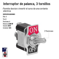 Interruptor de Palanca 3 Tornillos VOLTECK