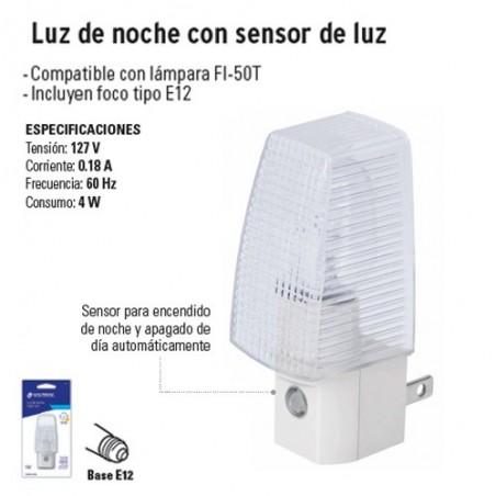 Luz de Noche con Sensor de Luz VOLTECK