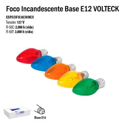 Foco Incandescente Base E12 VOLTECK