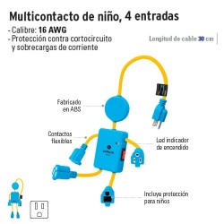 Multicontacto de Niño 4 Entradas VOLTECK