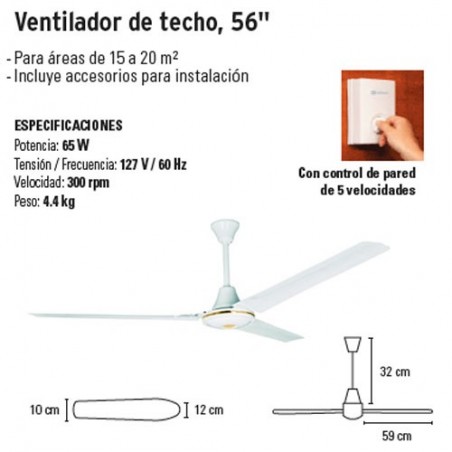 Ventilador de Techo 56" VOLTECK