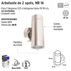 Arbotante de 2 Spots MR 16 VOLTECK