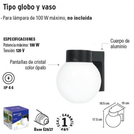 Arbotante Tipo Globo y Vaso VOLTECK