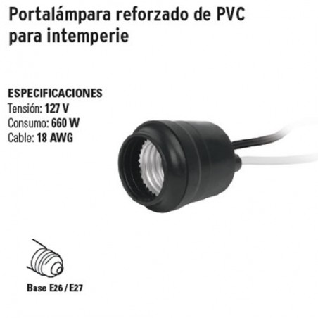 Portalámpara Reforzado de PVC para Intemperie VOLTECK