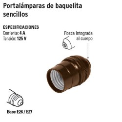 Portalámpara de Baquelita Sencillo VOLTECK