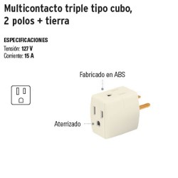 Cubo Triple Con 3 Enchufes Stanley Tipo Benjamin