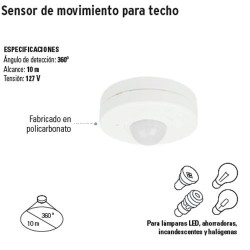 Sensor de Movimiento para Techo VOLTECK