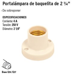 Portalámpara de Baquelita de 2 1/4" VOLTECK