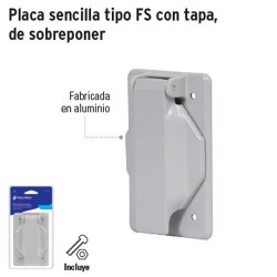 Placa Sencilla Tipo FS con Tapa de Sobreponer