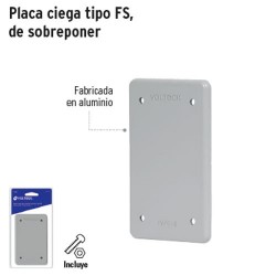 Placa Ciega Tipo FS de Sobreponer VOLTECK