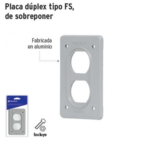 Placa Dúplex Tipo FS de Sobreponer VOLTECK