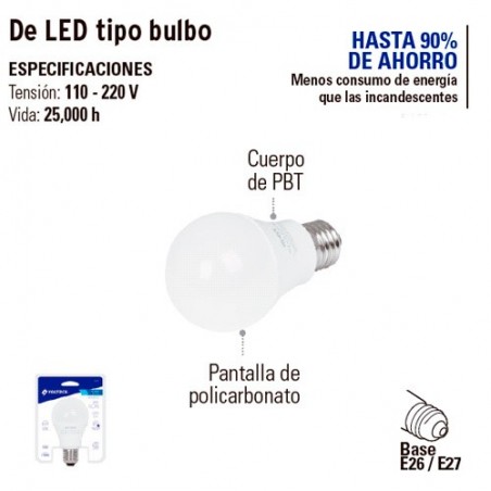 Foco de Led Tipo Bulbo VOLTECK