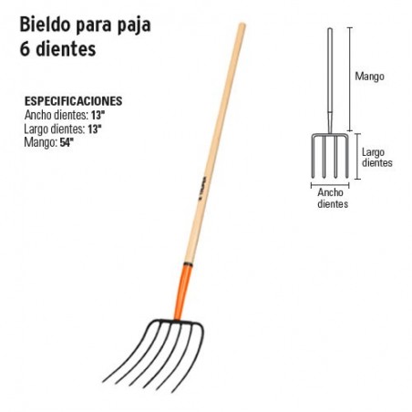 Bieldo para Paja 6 Dientes TRUPER