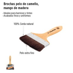 Brocha Pelo de Camello, Mango de Madera TRUPER