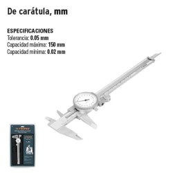 Calibrador Vernier de Caratula, mm TRUPER