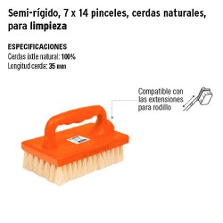 Cepillo para Limpieza Semi-rigido 7 x 14 Pinceles, Cerdas naturales TRUPER