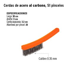 Cepillo de Alambre Cerdas de Acero al Carbono 51 Pinceles TRUPER