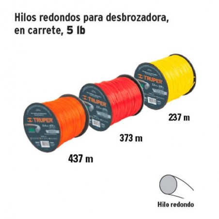 Hilos Redondos para Desbrozadora en Carrete 5 lb