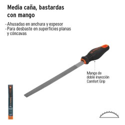 Lima Media Caña Bastardas con Mango Confort Grip TRUPER