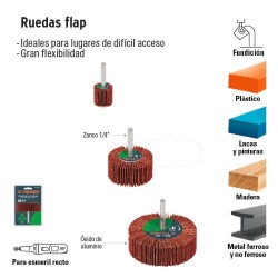 Caja con 3 discos de lija 6 grano 80 para PUL 4x6 Truper