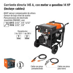 Corriente Directa 145 A con Motor a Gasolia 14 HP TRUPER