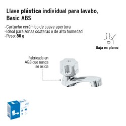 Llave Plastica Individual para Lavabo Basic ABS FOSET